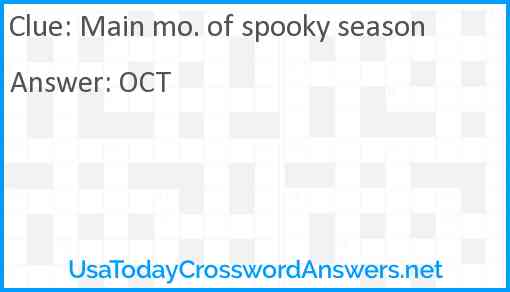 Main mo. of spooky season Answer