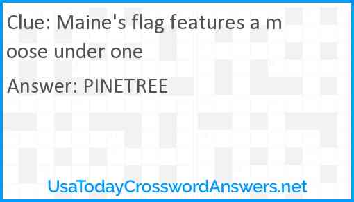 Maine's flag features a moose under one Answer