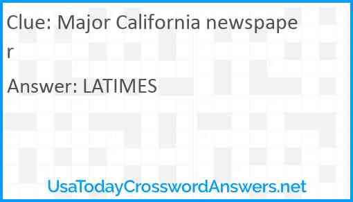 Major California newspaper Answer