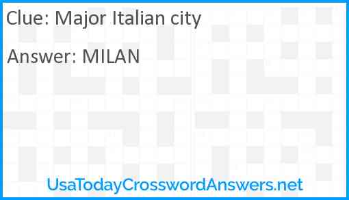 Major Italian city Answer