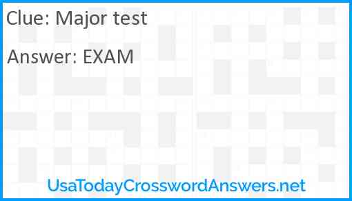 Major test Answer