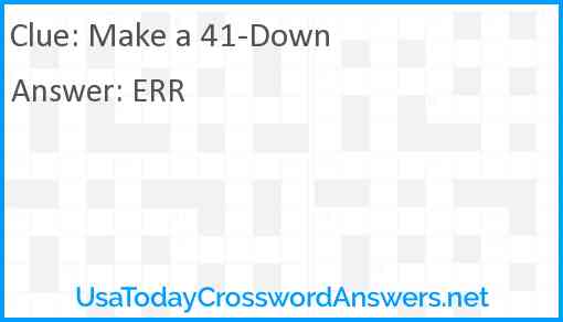 Make a 41-Down Answer