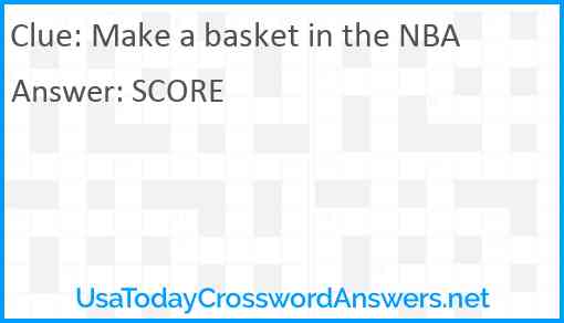 Make a basket in the NBA Answer