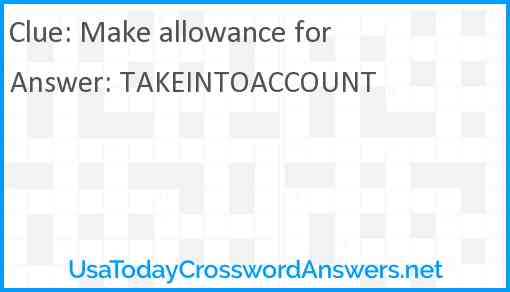 Make allowance for Answer