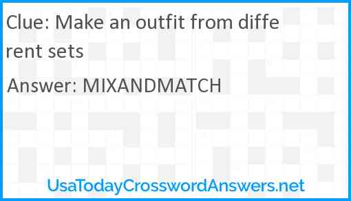 Make an outfit from different sets Answer