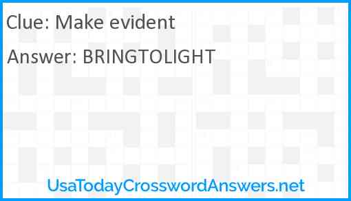 Make evident Answer