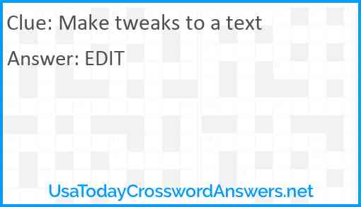Make tweaks to a text Answer