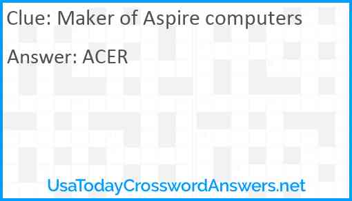 Maker of Aspire computers Answer