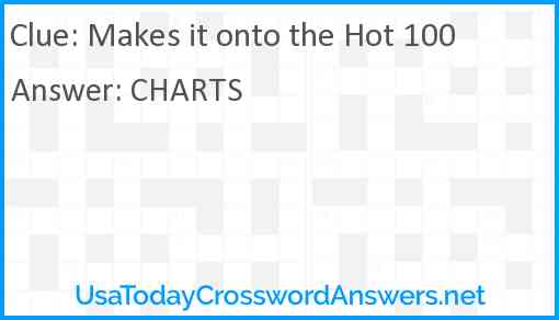 Makes it onto the Hot 100 Answer