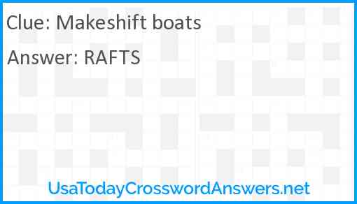 Makeshift boats Answer