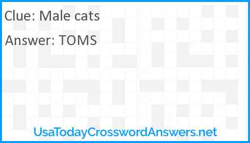 Male cats Answer