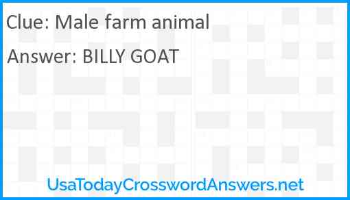 Male farm animal Answer