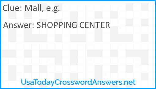 Mall, e.g. Answer