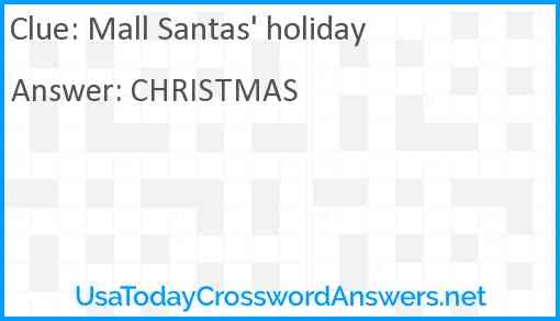 Mall Santas' holiday Answer