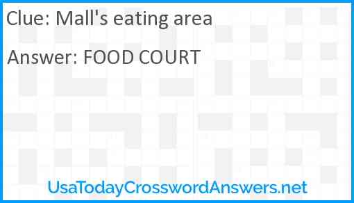 Mall's eating area Answer