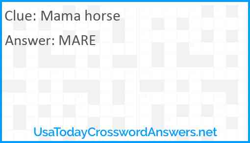 Mama horse Answer