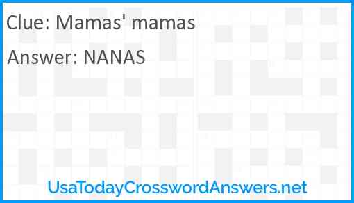 Mamas' mamas Answer