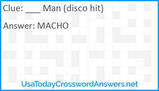 ___ Man (disco hit) Answer