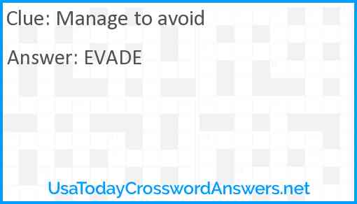 Manage to avoid Answer