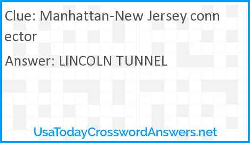 Manhattan-New Jersey connector Answer