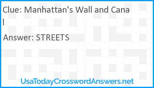 Manhattan's Wall and Canal Answer