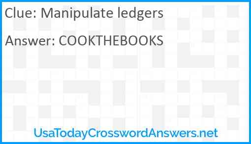Manipulate ledgers Answer