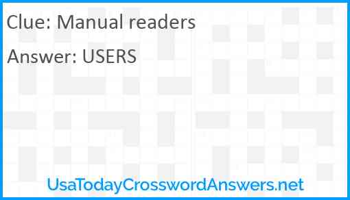 Manual readers Answer