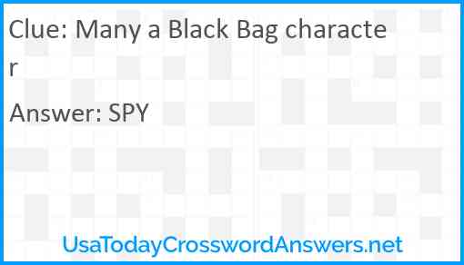 Many a Black Bag character Answer
