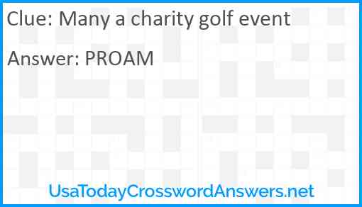 Many a charity golf event Answer