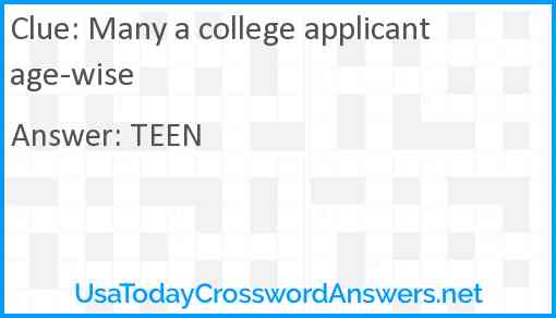 Many a college applicant age-wise Answer