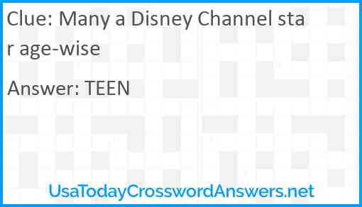 Many a Disney Channel star age-wise Answer