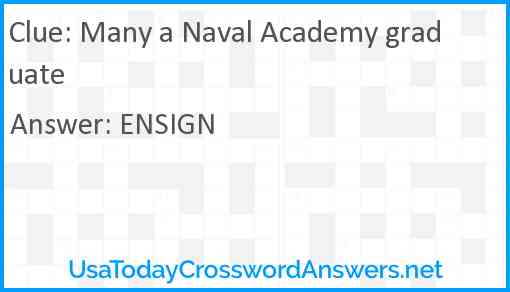 Many a Naval Academy graduate Answer