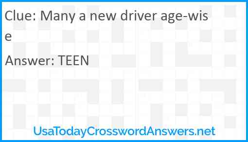 Many a new driver age-wise Answer