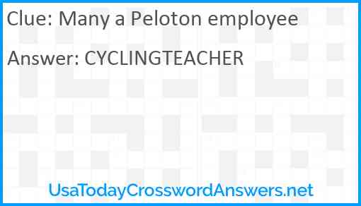 Many a Peloton employee Answer