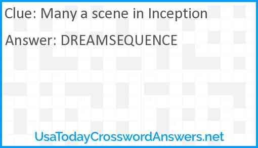 Many a scene in Inception Answer