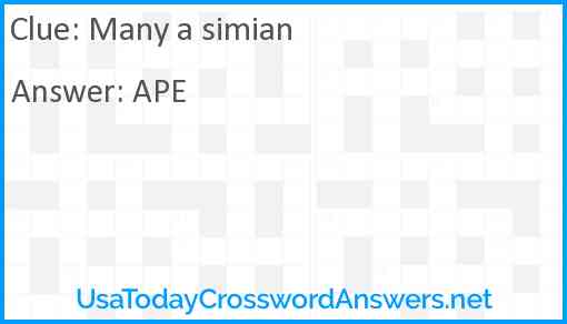 Many a simian Answer