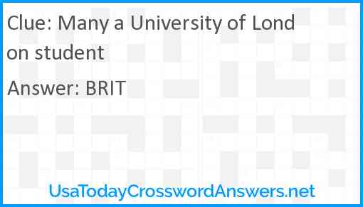Many a University of London student Answer