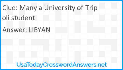 Many a University of Tripoli student Answer