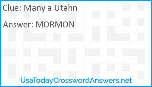 Many a Utahn Answer