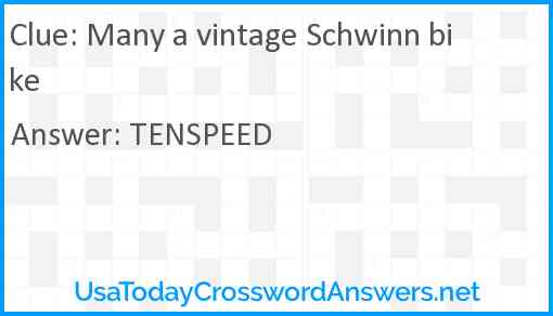 Many a vintage Schwinn bike Answer