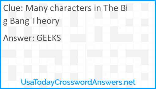 Many characters in The Big Bang Theory Answer