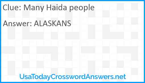 Many Haida people Answer