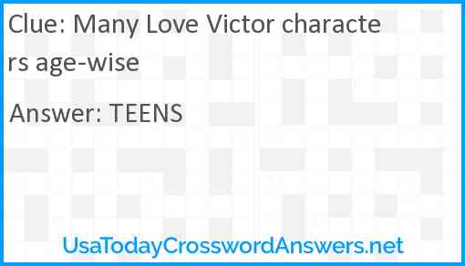 Many Love Victor characters age-wise Answer