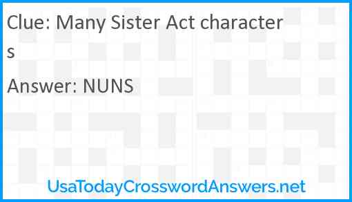 Many Sister Act characters Answer