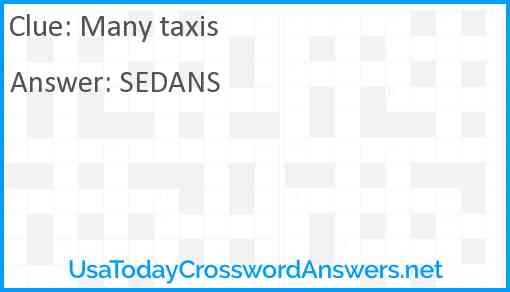 Many taxis Answer