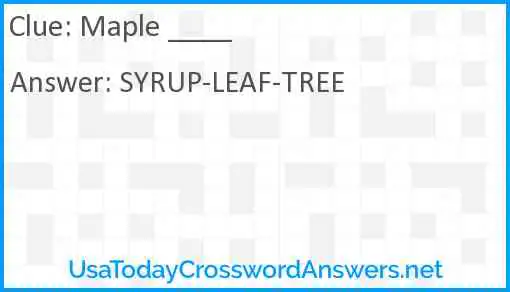 Maple ____ Answer