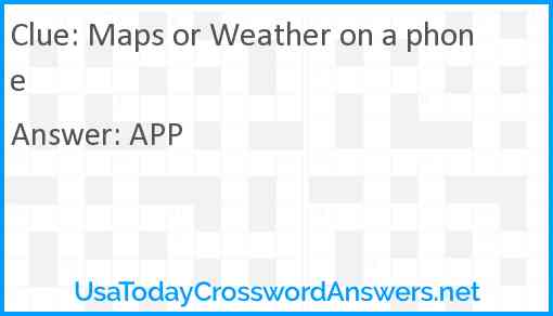 Maps or Weather on a phone Answer