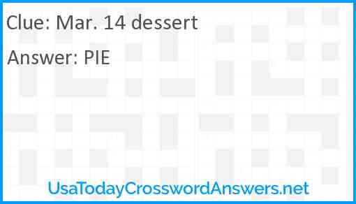 Mar. 14 dessert Answer