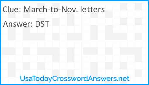 March-to-Nov. letters Answer