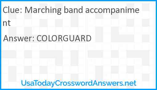 Marching band accompaniment Answer